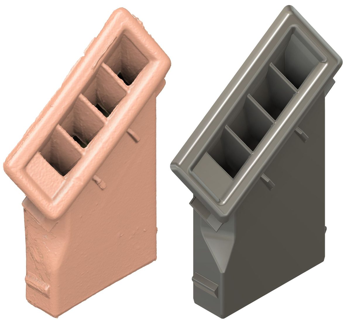 3D scan compared against rebuilt CAD model